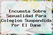 <b>Encuesta Sobre Sexualidad</b> Para Colegios Suspendida Por El <b>Dane</b>