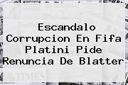 <b>Escandalo</b> Corrupcion En <b>Fifa</b> Platini Pide Renuncia De Blatter