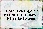 Este Domingo Se Elige A La Nueva <b>Miss Universo</b>