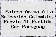 Falcao Anima A La <b>Selección Colombia</b>, Previo Al Partido Con Paraguay