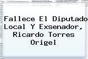 Fallece El Diputado Local Y Exsenador, <b>Ricardo Torres Origel</b>