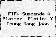 <b>FIFA</b> Suspende A Blatter, Platini Y Chung Mong-joon