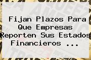 Fijan Plazos Para Que Empresas Reporten Sus Estados Financieros ...