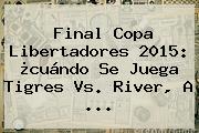 Final Copa Libertadores 2015: ¿cuándo Se Juega <b>Tigres Vs</b>. <b>River</b>, A <b>...</b>