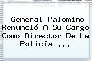 <b>General Palomino</b> Renunció A Su Cargo Como Director De La Policía <b>...</b>