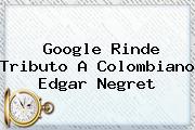 Google Rinde Tributo A Colombiano <b>Edgar Negret</b>