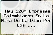 Hay 1200 Empresas Colombianas En La Mira De La <b>Dian</b> Por Los ...