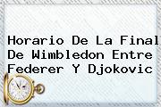 Horario De La Final De Wimbledon Entre <b>Federer</b> Y Djokovic