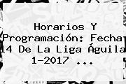 Horarios Y Programación: Fecha 14 De La <b>Liga Águila</b> 1-2017 ...