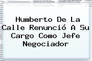 <b>Humberto De La Calle</b> Renunció A Su Cargo Como Jefe Negociador