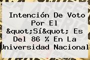 Intención De Voto Por El "Sí" Es Del 86 % En La <b>Universidad Nacional</b>