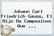 <b>Johann Carl Friedrich Gauss</b>, El Hijo De Campesinos Que ...