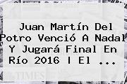 Juan Martín Del Potro Venció A <b>Nadal</b> Y Jugará Final En Río 2016 | El ...