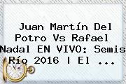 Juan Martín Del Potro Vs <b>Rafael Nadal</b> EN VIVO: Semis Río 2016 | El ...