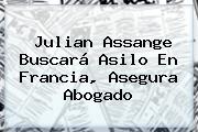 <b>Julian Assange</b> Buscará Asilo En Francia, Asegura Abogado