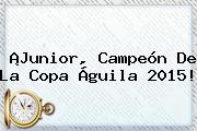 ¡Junior, Campeón De La <b>Copa Águila</b> 2015!