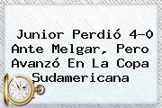 <b>Junior</b> Perdió 4-0 Ante <b>Melgar</b>, Pero Avanzó En La Copa Sudamericana