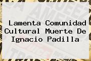 Lamenta Comunidad Cultural Muerte De <b>Ignacio Padilla</b>