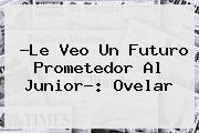 ?Le Veo Un Futuro Prometedor Al <b>Junior</b>?: Ovelar