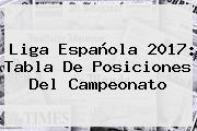 <b>Liga Española 2017</b>: Tabla De Posiciones Del Campeonato