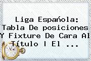 <b>Liga</b> Española: Tabla De <b>posiciones</b> Y Fixture De Cara Al Título | El <b>...</b>