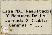 <b>Liga MX</b>: Resultados Y Resumen De La Jornada 2 (<b>Tabla General</b> Y ...