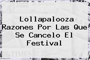 <b>Lollapalooza</b> Razones Por Las Que Se Cancelo El Festival