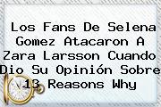 Los Fans De <b>Selena Gomez</b> Atacaron A Zara Larsson Cuando Dio Su Opinión Sobre 13 Reasons Why