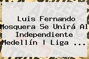 Luis Fernando Mosquera Se Unirá Al Independiente Medellín | <b>Liga</b> <b>...</b>