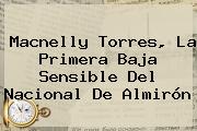 <b>Macnelly Torres</b>, La Primera Baja Sensible Del Nacional De Almirón