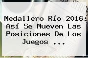 <b>Medallero</b> Río <b>2016</b>: Así Se Mueven Las Posiciones De Los <b>Juegos</b> ...
