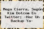 <b>Mega</b> Cierra, Según Kim Dotcom En Twitter: ?Haz Un Backup Ya?