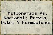 <b>Millonarios Vs</b>. <b>Nacional</b>: Previa, Datos Y Formaciones