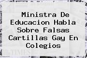 Ministra De <b>Educacion</b> Habla Sobre Falsas Cartillas Gay En Colegios