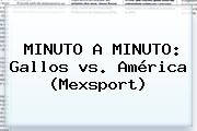 MINUTO A MINUTO: Gallos <b>vs</b>. <b>América</b> (Mexsport)