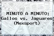 MINUTO A MINUTO: Gallos <b>vs</b>. <b>Jaguares</b> (Mexsport)