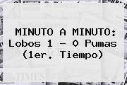 MINUTO A MINUTO: <b>Lobos</b> 1 - 0 <b>Pumas</b> (1er. Tiempo)