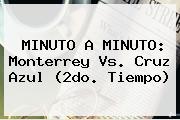 MINUTO A MINUTO: <b>Monterrey Vs</b>. <b>Cruz Azul</b> (2do. Tiempo)