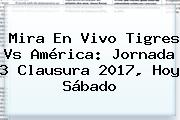 Mira En Vivo <b>Tigres Vs América</b>: Jornada 3 Clausura 2017, Hoy Sábado