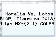 <b>Morelia Vs</b>. <b>Lobos</b> BUAP, Clausura 2018; Liga MX:(2-1) GOLES