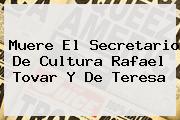 Muere El Secretario De Cultura <b>Rafael Tovar Y De Teresa</b>