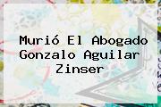 Murió El Abogado <b>Gonzalo Aguilar Zinser</b>