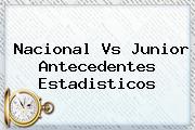 <b>Nacional</b> Vs Junior Antecedentes Estadisticos