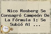 Nico Rosberg Se Consagró Campeón De La <b>Fórmula 1</b>: Se Subió Al ...