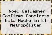 <b>Noel Gallagher</b> Confirma Concierto Esta Noche En El Metropólitan