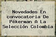 Novedades En <b>convocatoria</b> De Pékerman A La <b>Selección Colombia</b>