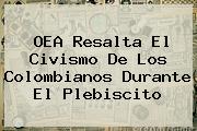 <b>OEA Resalta El Civismo De Los Colombianos Durante El Plebiscito</b>