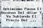 Optimismo Pausa El Ascenso Del <b>dólar</b> Y Va Subiendo El Precio Del ...