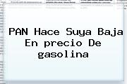 PAN Hace Suya Baja En <b>precio</b> De <b>gasolina</b>