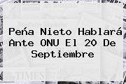 <b>Peña Nieto</b> Hablará Ante ONU El 20 De Septiembre